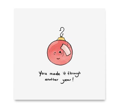Handgemaakte wenskaart - Kerstbal - Mags Up Your Mind